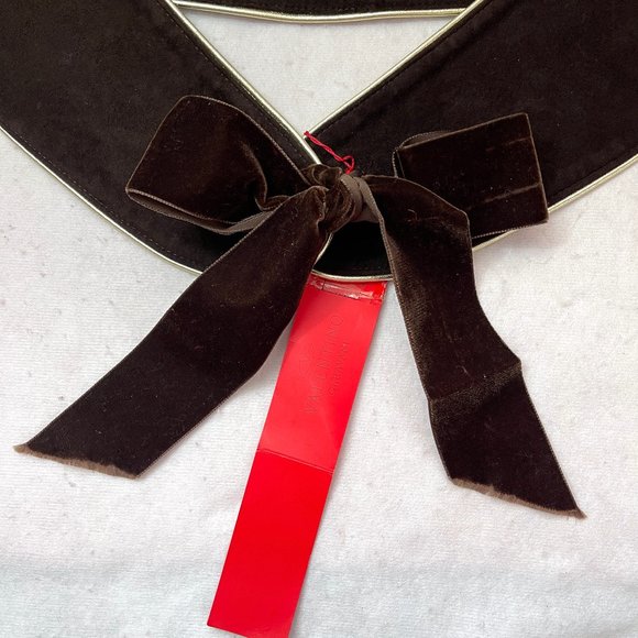 Auc Valentino wide Lamb Suede Dark Brown Self tie Belt main image 8